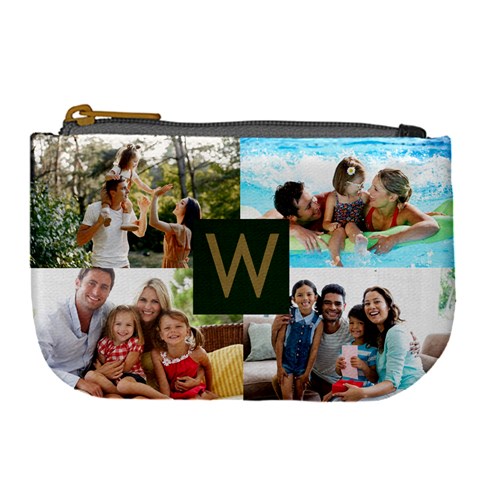 Personalized Photo Initial Family Name Card Style Large Coin Purse By Joe Front