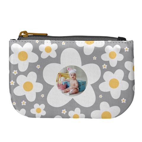 Personalized Photo Floral Pattern Large Coin Purse By Joe Front