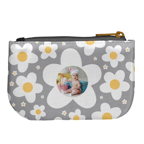 Personalized Photo Floral Pattern Large Coin Purse By Joe Back