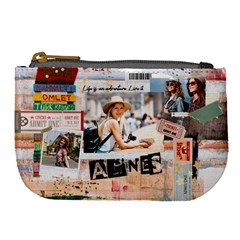 Personalized Life Adventure Style Travel Collage Photo Name Large Coin Purse