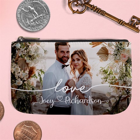 Personalized Wedding Couple Photo Name Large Coin Purse By Joe Front