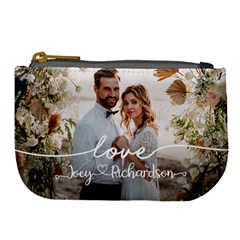 Personalized Wedding Couple Photo Name Large Coin Purse