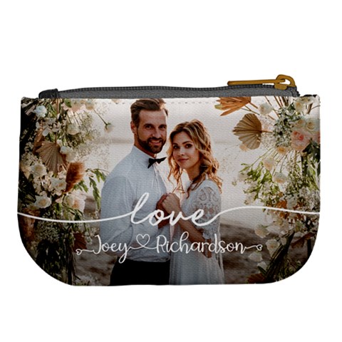 Personalized Wedding Couple Photo Name Large Coin Purse By Joe Back