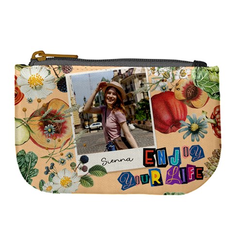 Personalized Enjoy Your Life Photo Name Large Coin Purse By Joe Front