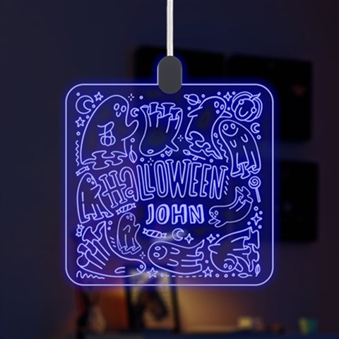 Personalized Happy Halloween Name Any Text Led Acrylic Ornament By Joe Front