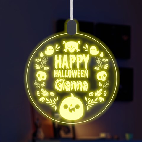 Personalized Happy Halloween Name Any Text Led Acrylic Ornament By Joe Front