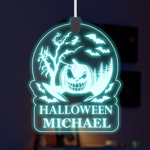 Personalized Happy Halloween Name Any Text Led Acrylic Ornament By Joe Front