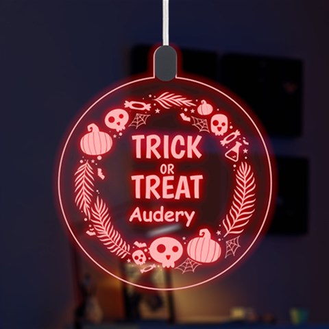 Personalized Happy Halloween Name Any Text Led Acrylic Ornament By Joe Front