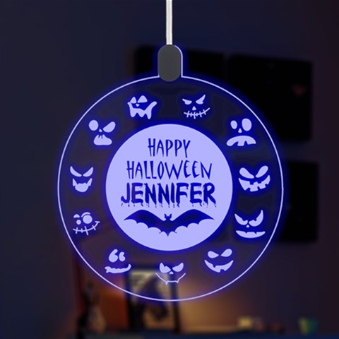 Personalized Happy Halloween Name Any Text Led Acrylic Ornament By Joe Front