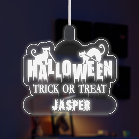 Personalized Happy Halloween Name Any Text Led Acrylic Ornament By Joe Front