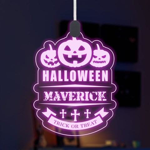 Personalized Happy Halloween Name Any Text Led Acrylic Ornament By Joe Front