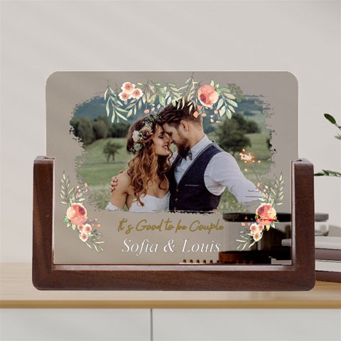 Personalized Name Any Text Couple Wedding Memories Gift Name Acrylic Uv Print 8  Tabletop Frame By Joe Front