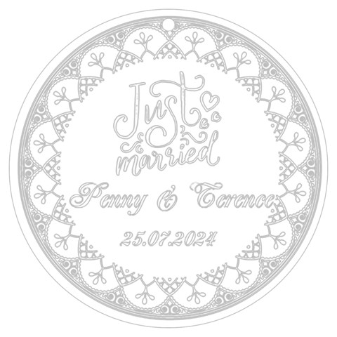 Personalized Name Lace Frame Uv Print Acrylic Ornament Round By Katy Front