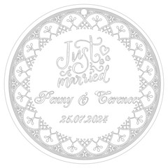 Personalized Name Lace Frame UV Print Acrylic Ornament Round