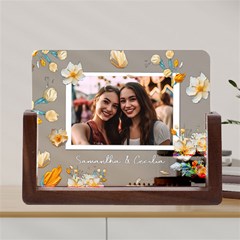Personalized Oil Painting Floral Marble Texture Photo Name Any Text Acrylic UV Print 8  Tabletop Frame - Acrylic UV Print 8  Tabletop Frame (U-Shape)
