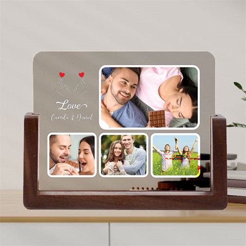 Personalized Love Couple Photo Name Any Text Acrylic Uv Print 8  Tabletop Frame By Joe Front