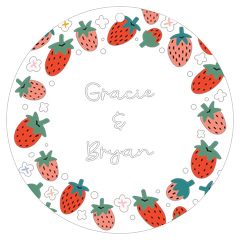 Personalized Name Starry Berry Frame Uv Print Acrylic Ornament Round By Katy Front