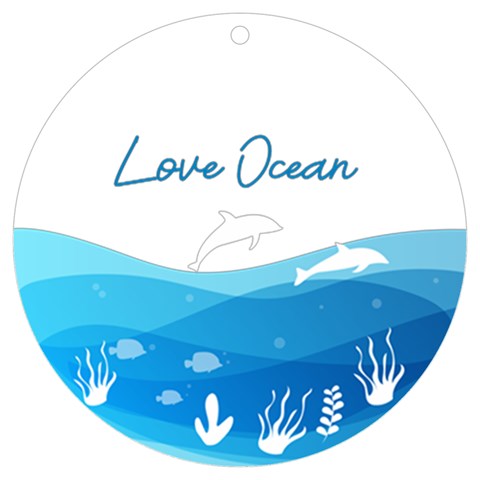 Personalized Name Ocean Frame Uv Print Acrylic Ornament Round By Katy Front