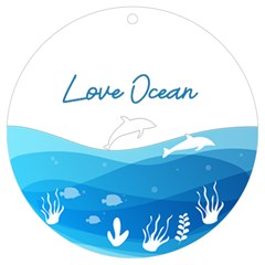 Personalized Name Ocean Frame Uv Print Acrylic Ornament Round