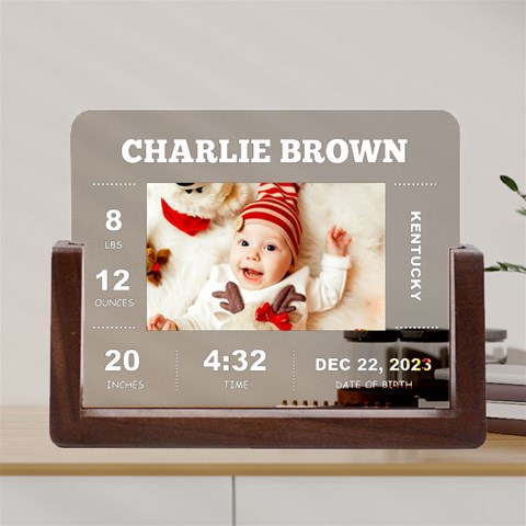 Personalized New Born Baby Box Photo Acrylic Uv Print 8  Tabletop Frame By Joe Front