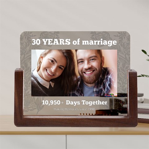 Personalized Wedding Anniversary Years Of Marriage Any Text Acrylic Uv Print 8  Tabletop Frame By Joe Front