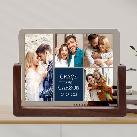 Personalized 5 Photo Couple Name Acrylic Uv Print 8  Tabletop Frame By Joe Front