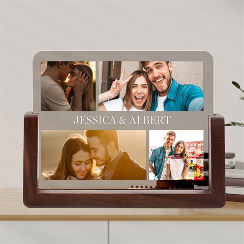 Personalized Couple Photo Name Any Text Acrylic Uv Print 8  Tabletop Frame By Joe Front