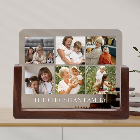 Personalized 6 Photo Family Name Any Text Acrylic Uv Print 8  Tabletop Frame By Joe Front