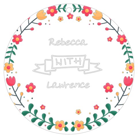 Personalized Name Little Flower Frame Uv Print Acrylic Ornament Round By Katy Front