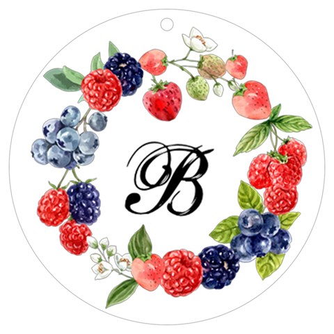 Personalized Name Fruit Berry Frame Uv Print Acrylic Ornament Round By Katy Front