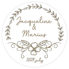 Personalized Name Wedding Frame Uv Print Acrylic Ornament Round