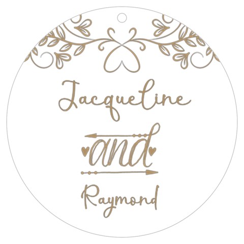 Personalized Name Ｗedding Frame Uv Print Acrylic Ornament Round By Katy Front