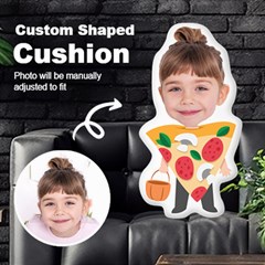 Personalized Photo in Pizza Monster Cartoon Style Custom Shaped Cushion - Cut To Shape Cushion Case