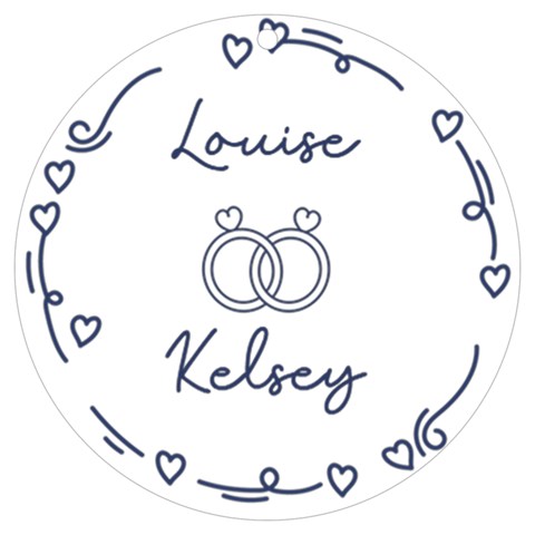 Personalized Name Wedding Rings Uv Print Acrylic Ornament Round By Katy Front