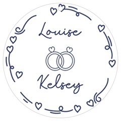 Personalized Name Wedding Rings Uv Print Acrylic Ornament Round