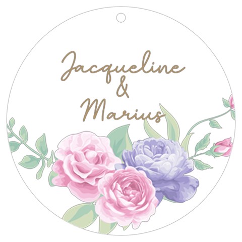 Personalized Name Rose Uv Print Acrylic Ornament Round By Katy Front