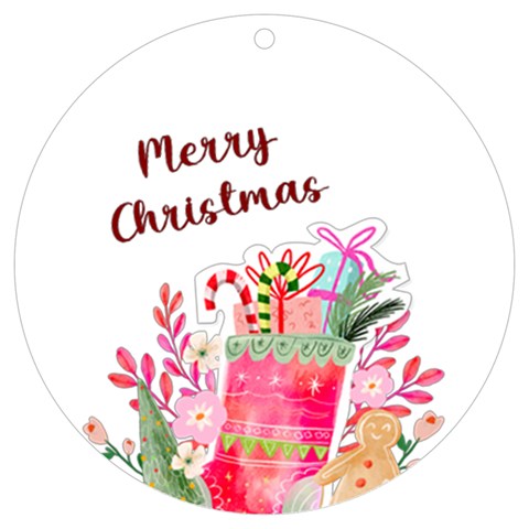 Personalized Name Xmas Gift Uv Print Acrylic Ornament Round By Katy Front