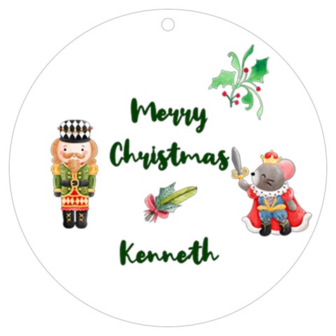 Personalized Name Xmas Uv Print Acrylic Ornament Round By Katy Front