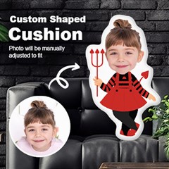 Personalized Photo in Devil Cartoon Style Custom Shaped Cushion - Cut To Shape Cushion