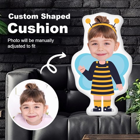 Personalized Photo In Bee Monster Cartoon Style Custom Shaped Cushion By Joe Front