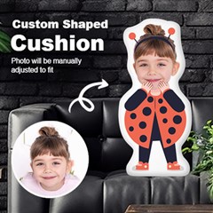 Personalized Photo In Beetle Monster Cartoon Style Custom Shaped Cushion