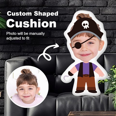 Personalized Photo In Priate1 Cartoon Style Custom Shaped Cushion By Joe Front