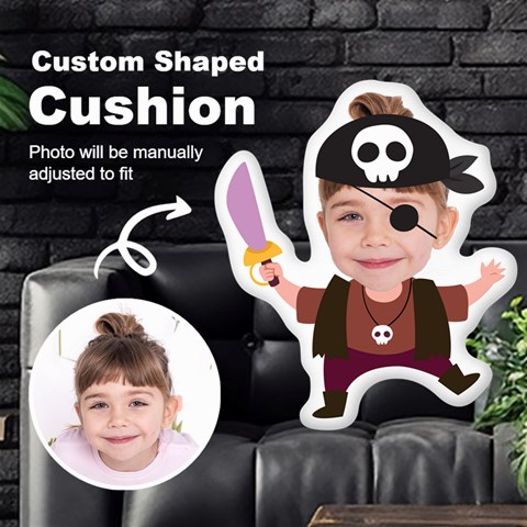 Personalized Photo In Priate2 Cartoon Style Custom Shaped Cushion By Joe Front