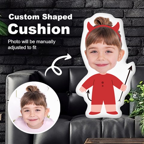 Personalized Photo In Devil2 Cartoon Style Custom Shaped Cushion By Joe Front