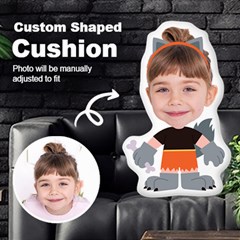 Personalized Photo In Wolf Monster Cartoon Style Custom Shaped Cushion