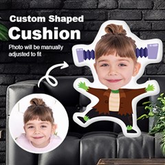 Personalized Photo in Frankenstein Cartoon Style Custom Shaped Cushion - Cut To Shape Cushion Case