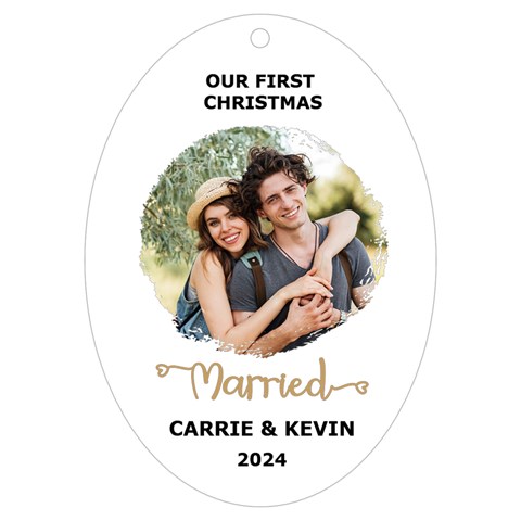 Personalized Photo Any Text Name Uv Print Acrylic Ornament Oval By Joe Front