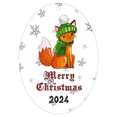 Personalized Christmas Animal Illustration Name UV Print Acrylic Ornament Oval