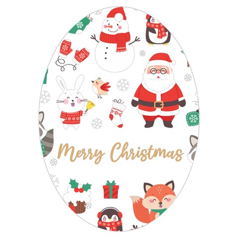 Personalized Christmas Illustration Any Text Uv Print Acrylic Ornament Oval By Joe Front