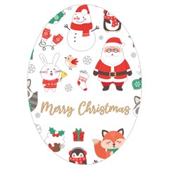 Personalized Christmas Illustration Any Text UV Print Acrylic Ornament Oval